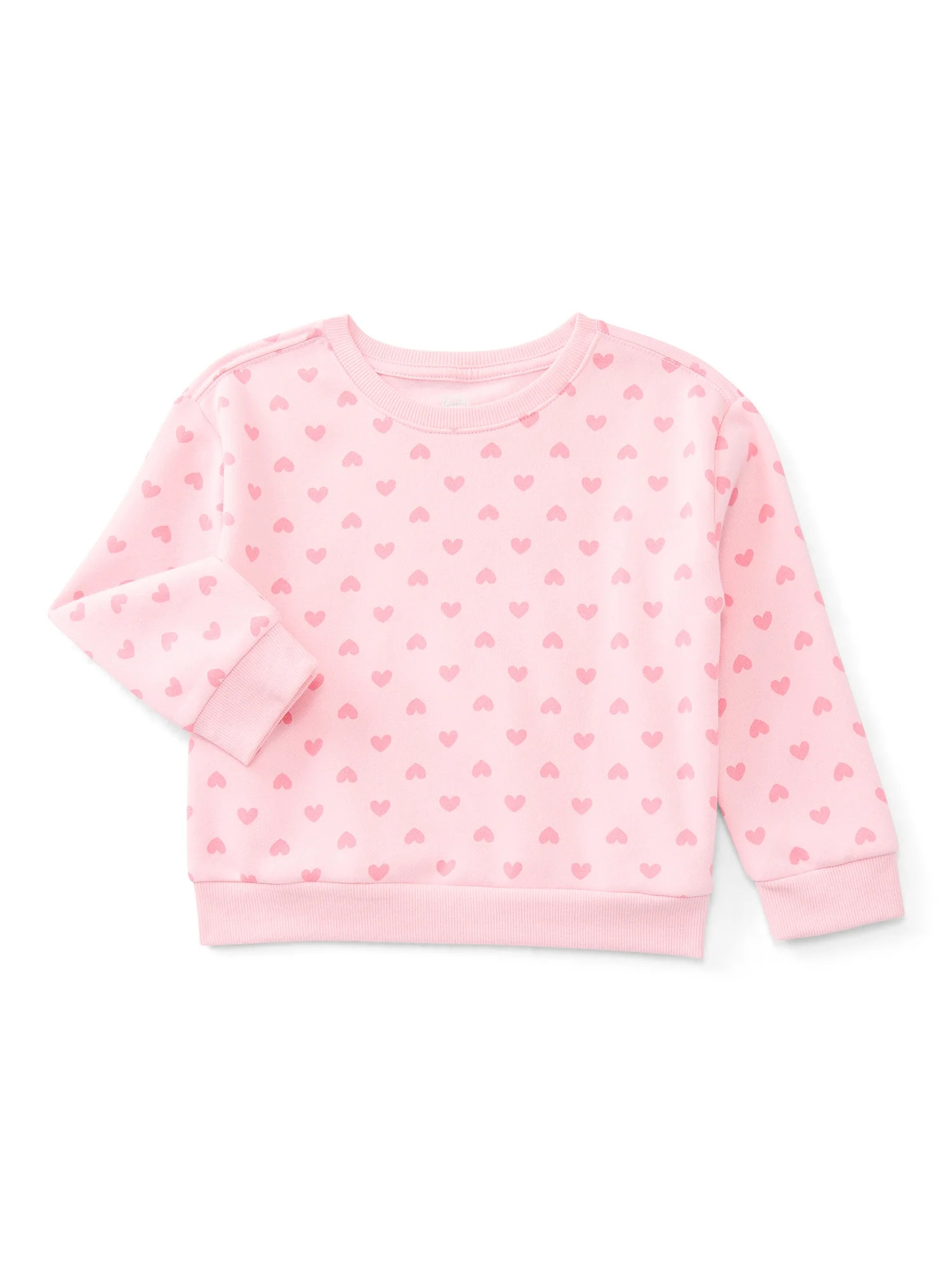 Wonder Nation Toddler Girls Fleece Sweatshirt with Long Sleeves, Sizes 2T-5T | Walmart (US)