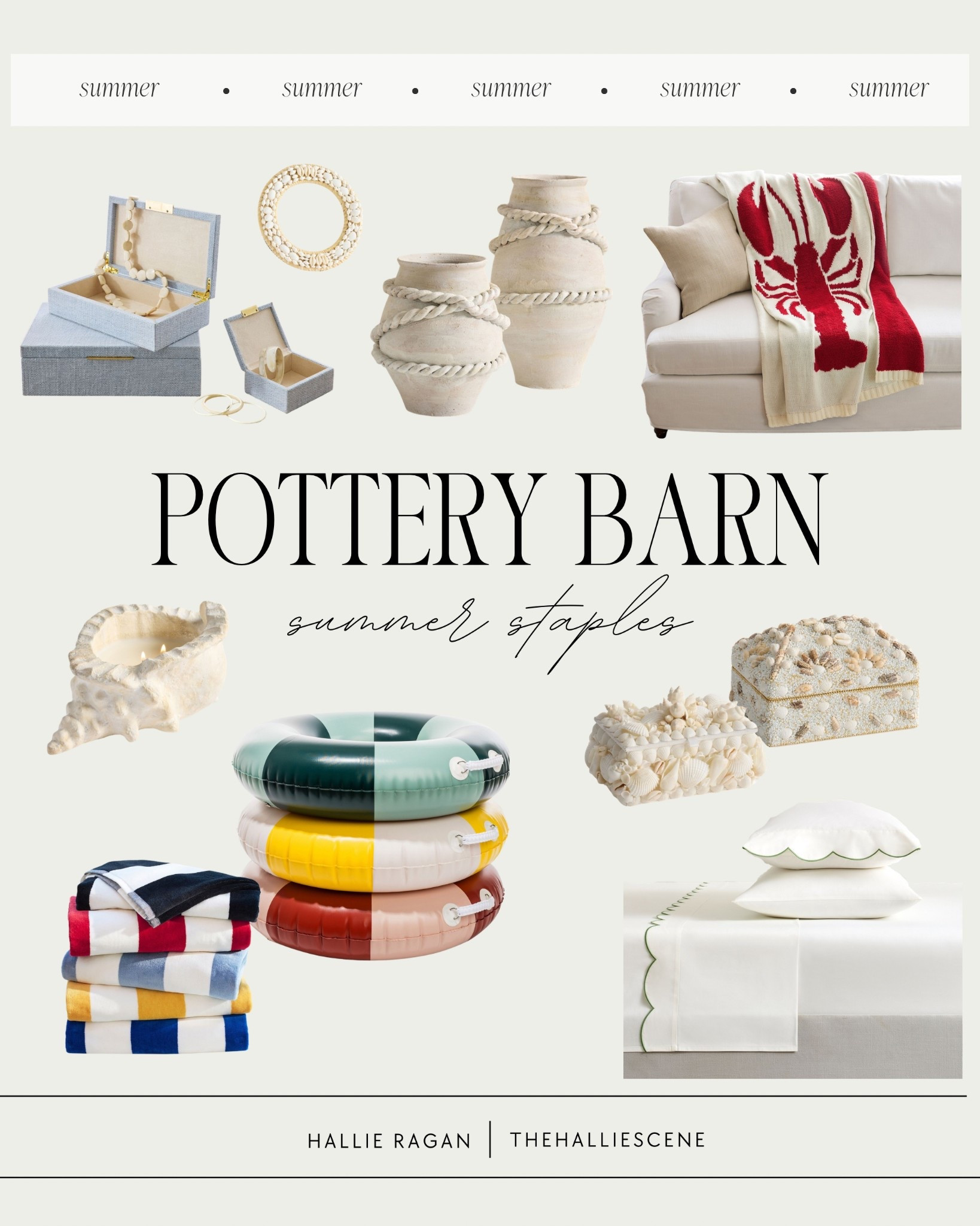 Pottery barn // summer // summer hope // decor // shells // shell accents // accent blanket // sheets // cottage // beach 

#LTKSeasonal #LTKHome