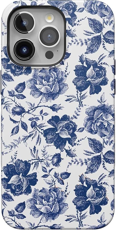 Casely iPhone 15 Pro Case | Rose to Fame | Blue & White Rose Floral Case | Bold Protective Design... | Amazon (US)