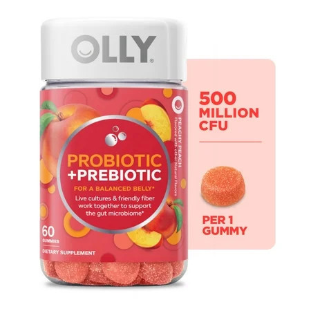 OLLY Probiotic + Prebiotic Gummy, Adult Digestive + Gut Health Supplement, 60 Ct | Walmart (US)