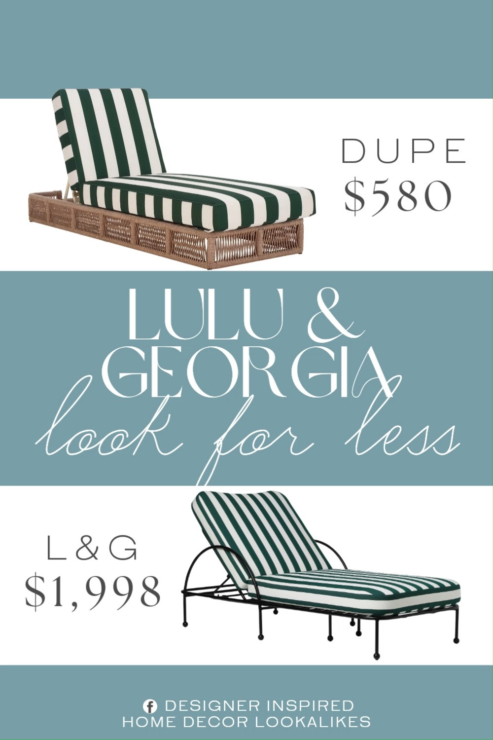 Inspired by Lulu & Georgia Outdoor Chaise. Modern Outdoor Chaise Lounge. Coastal Outdoor Lounge. Resort-Style Chaise Lounge. Adjustable Back Chaise Lounge. Reclining Sun Lounger. Striped Cushion Chaise Lounge. Teak Outdoor Chaise Lounge. 

Home more affordable option find copy cat similar look for less budget friendly affordable cheap cheaper beautiful pretty. Clearance sale coupon code discount code promo code luxury lookalike look a like Inspo inspiration inspired by idea ideas Love like these? I share multiple every day in my FB group.
#luluandgeorgiainspired #outdoorchaise #chaiselounge #coastalstyle #outdoorliving #outdooroasis #patioinspo #furniturefinds 

 #LTKHome