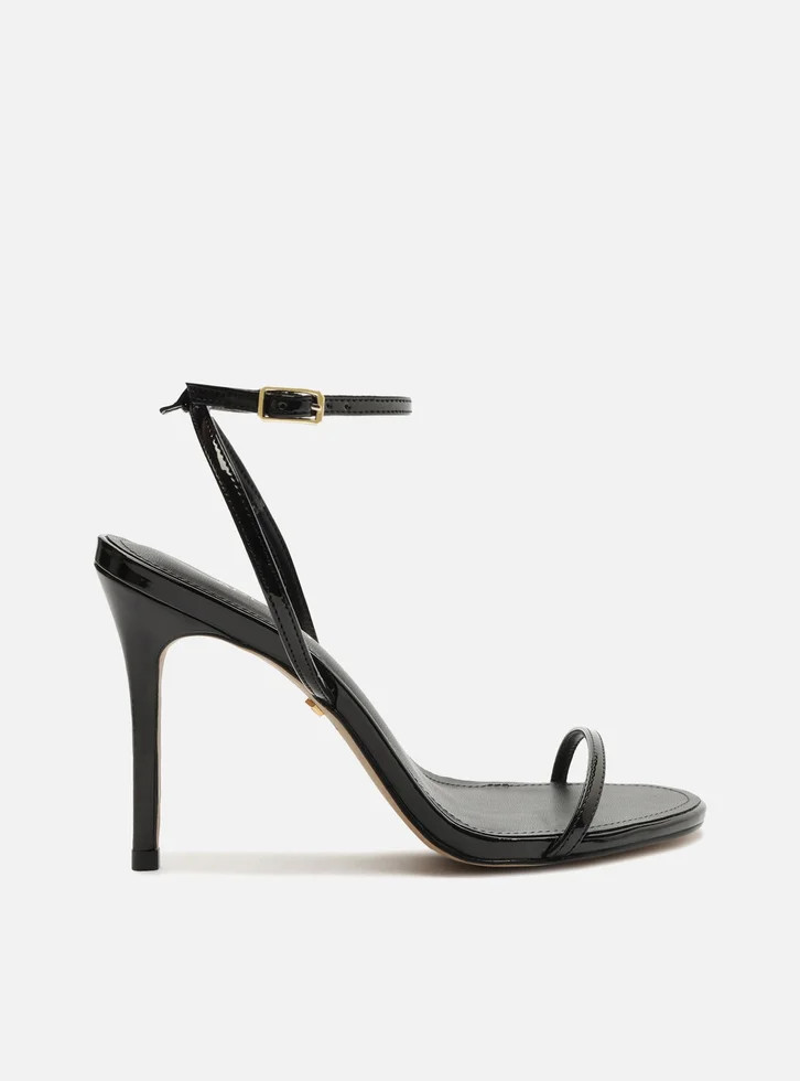 Sandália Preta Arezzo Verniz Salto Alto Fino Minimal | ZZ Mall (BR)
