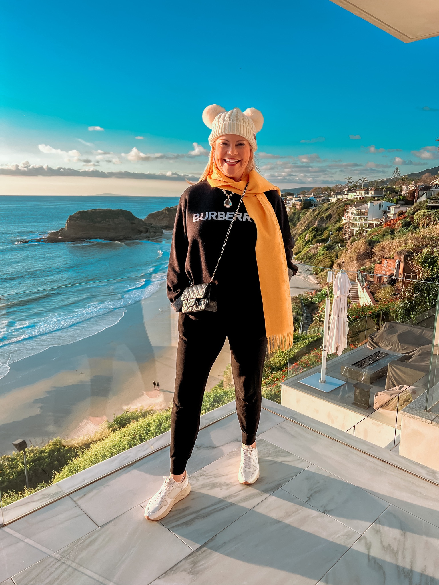 Outfit of the day. Burberry sweater on sale, fendi scarf on sale from fendi outlet. Golden goose superstar sneakers  

#LTKSpringSale #LTKover40 #LTKMostLoved