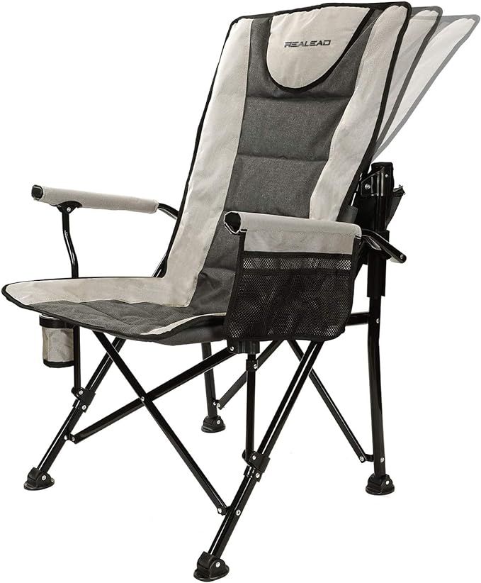 REALEAD Adjustable Oversized Folding Chair High Back Camp Chair Beach Chair Heavy Duty Portable C... | Amazon (US)