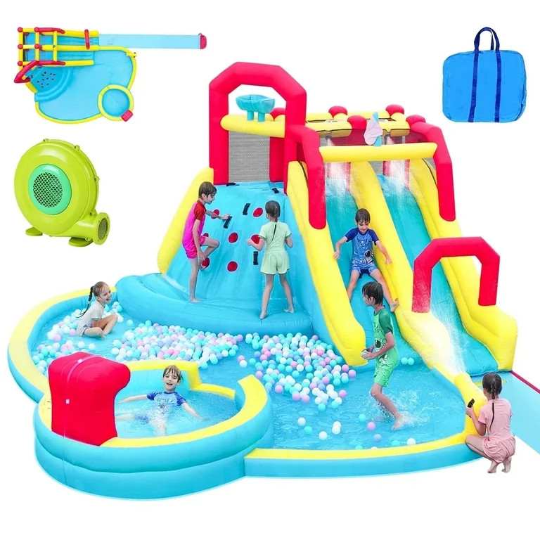 Neche 7 in 1 Large Inflatable Water Slide Bounce House ,220.4" x 102.3" x 193.3",With 750w Blower... | Walmart (US)