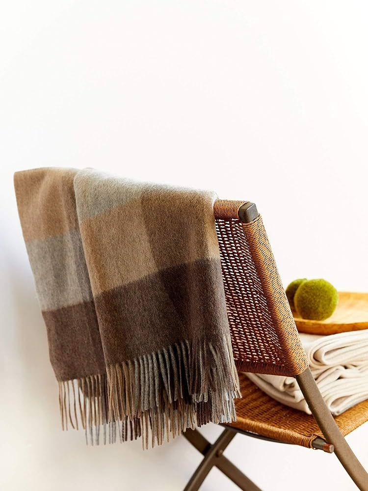 State Cashmere Plaid Throw Blanket with Decorative Fringe - Ultra Soft Multicolor Accent Blanket ... | Amazon (US)