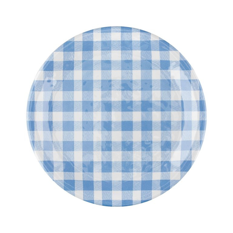 UPware 12-Piece Gingham Melamine Dinnerware Set, Blue | Walmart (US)