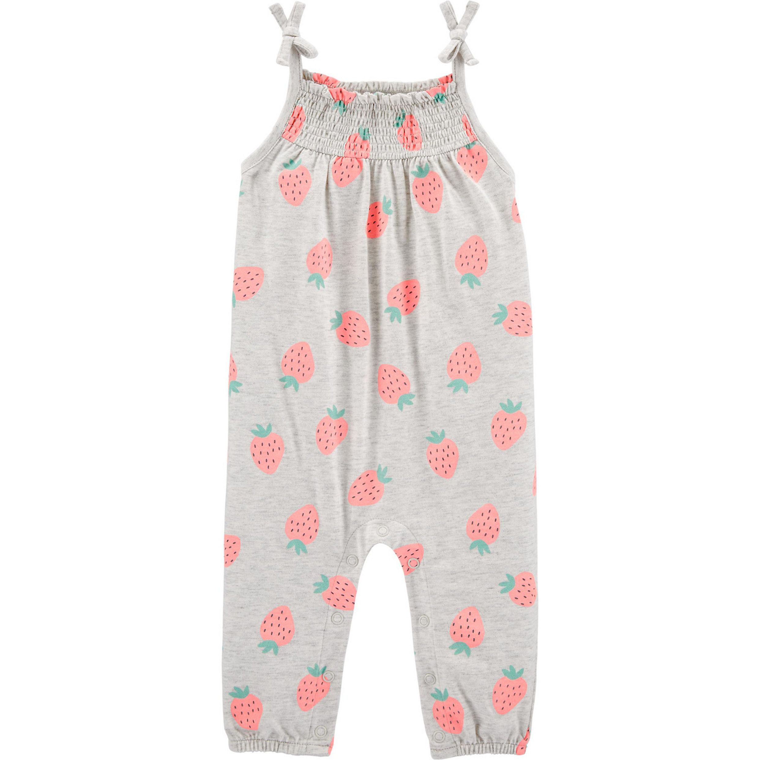 Baby Girl Carter's Strawberry Tank Jersey Jumpsuit | Kohl's