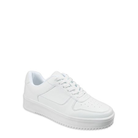 No Boundaries Women's Platform Casual Lace Up Sneakers, Wide Width Available | Walmart (US)