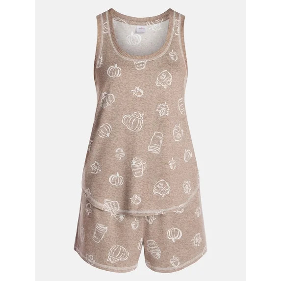Halloween Women's Hacci Knit Tank Top and Shorts Pajama Set from Way to Celebrate, 2-Piece, Sizes... | Walmart (US)