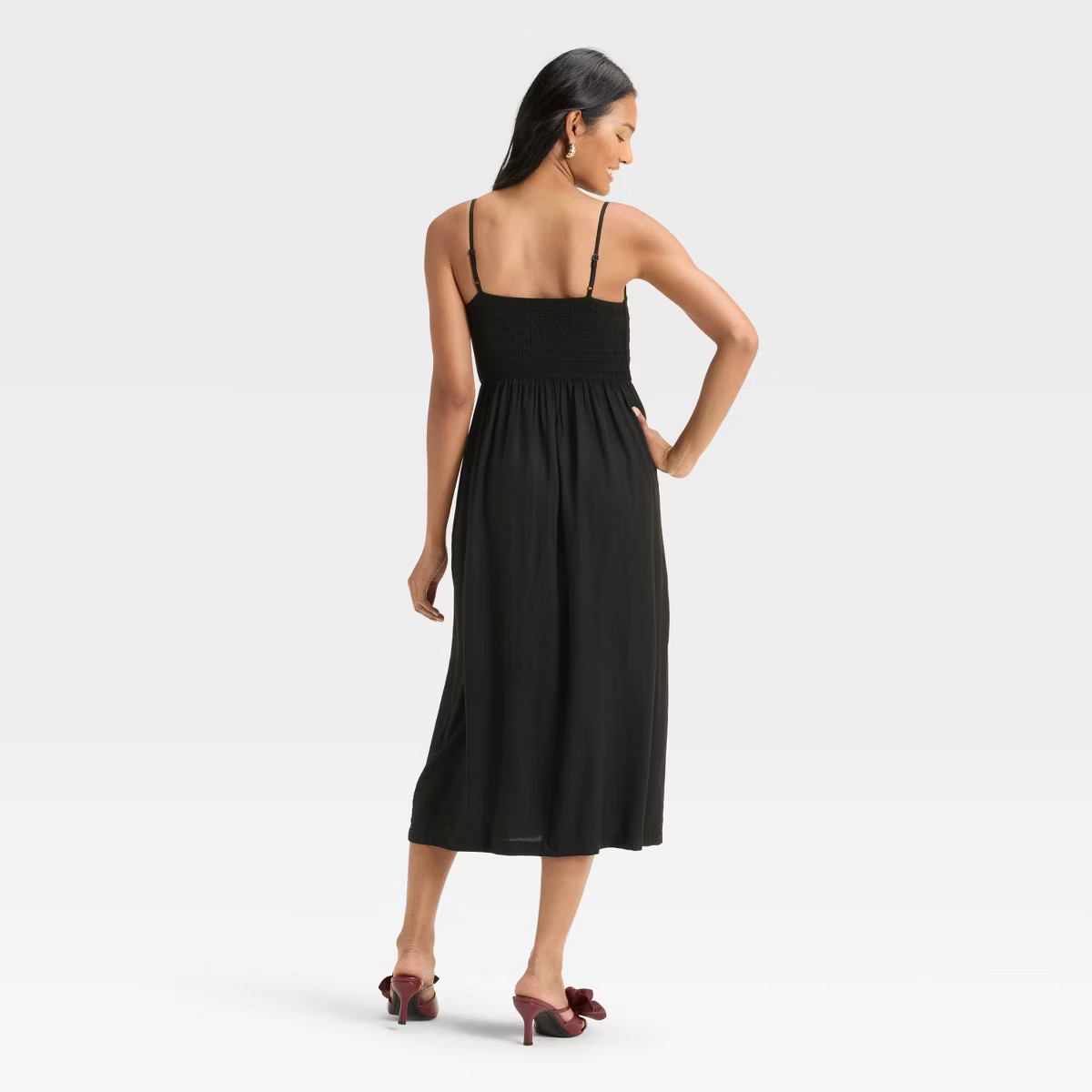 Women's Smocked V-Waist Midi Dress - A New Day™ | Target