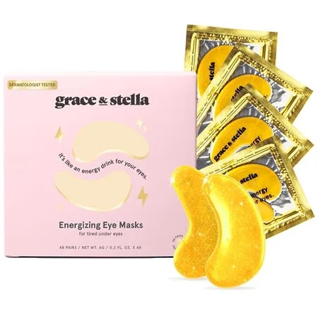 Grace & Stella Under Eye Mask (Gold 48 Pairs) Eye Patch Under Eye Patches for Dark Circles and Puffiness Undereye Bags Wrinkles - Gel Under Eye Patches - Small Gifts - Vegan Cruelty-Free Self Care | Walmart (US)