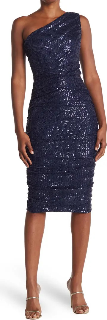 Sequin One Shoulder Midi Dress | Nordstrom Rack