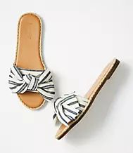 Striped Bow Slide Sandals | LOFT Outlet