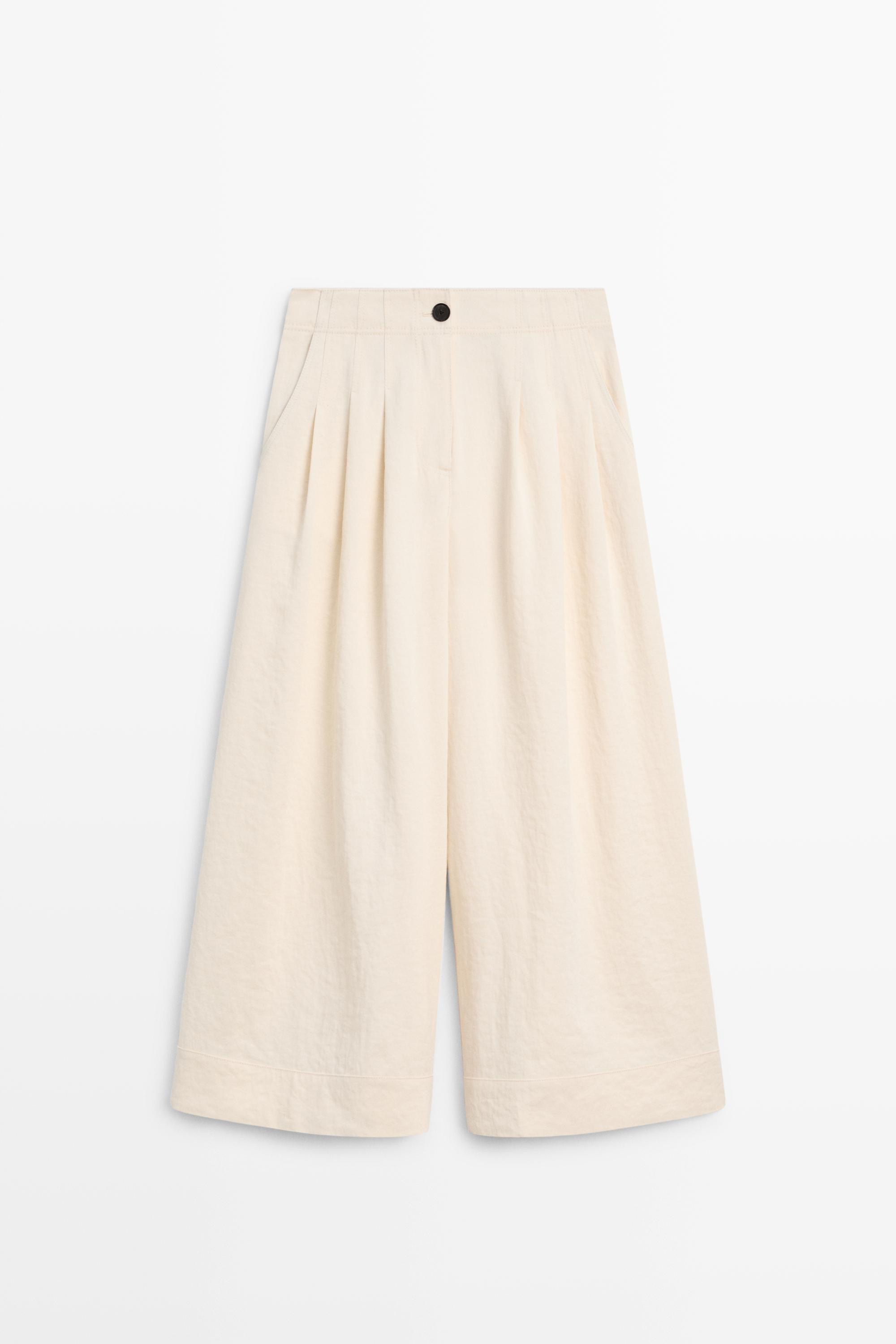Wide-leg cropped pants | Massimo Dutti US