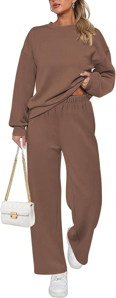 Ekouaer Womens Pajama Sets Fuzzy Fleece Long Sleeve Sleepwear Comfy Pjs 2 Piece Lounge Set Nightw... | Amazon (US)