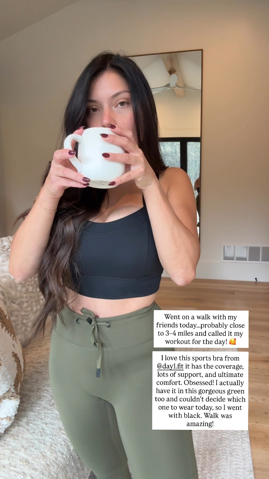 Wearing a size small in the leggings and sports bra. I also have a matching long-sleeve top. Sports bra has great support and I love the full coverage!

#LTKStyleTip #LTKHome #LTKActive