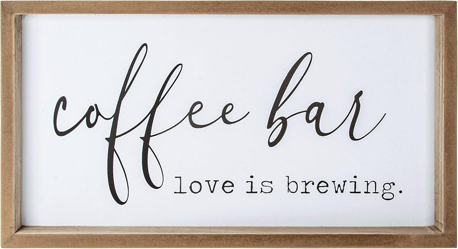 VILIGHT Coffee Bar Decor Love Is Brewing Sign Coffee Station Decor 16x9 In | Amazon (US)