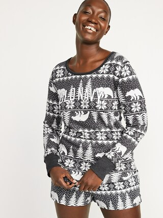 Matching Logo Thermal Long-Sleeve Pajama Top for Women | Old Navy (US)