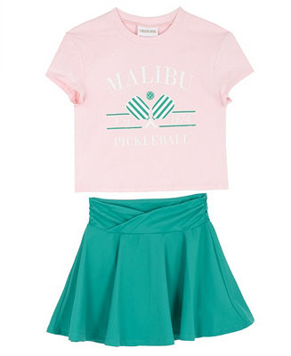 Girls' 7-16 Graphic T-Shirt and Tennis Skort, 2-Piece Set | Macy's