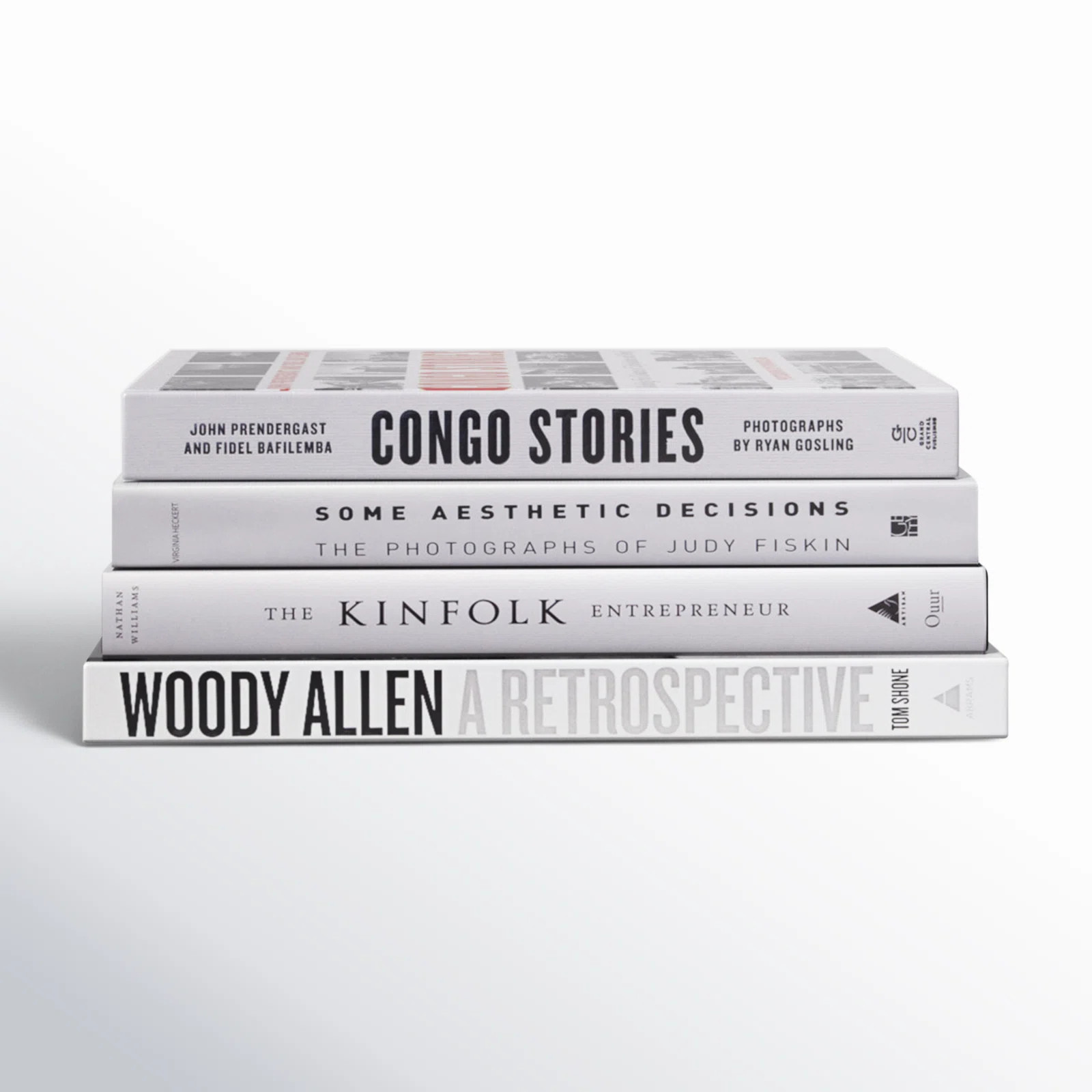 Electra Decorative Books - White & Black Coffee Table Stack - 4 White Books | AllModern