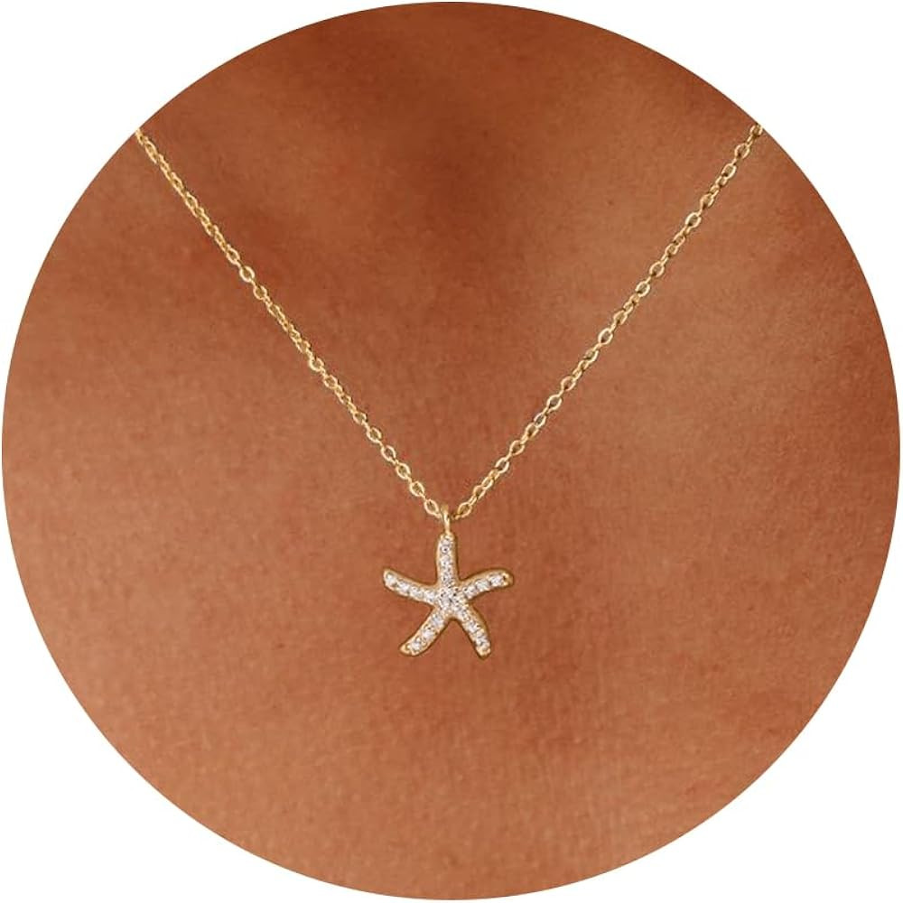 14K Gold Plated Dainty Butterfly Baseball Crown Compass Shell Starfish Airplane Bird Heart Lightn... | Amazon (US)