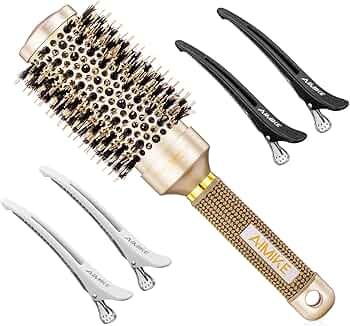 AIMIKE Nano Thermal Ceramic & Ionic Hair Brush with Boar Bristles for Styling, Volume & Shine (2.... | Amazon (US)