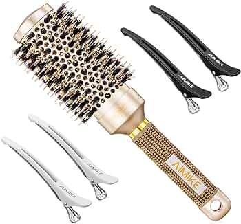 AIMIKE Nano Thermal Ceramic & Ionic Hair Brush with Boar Bristles for Styling, Volume & Shine (2.... | Amazon (US)