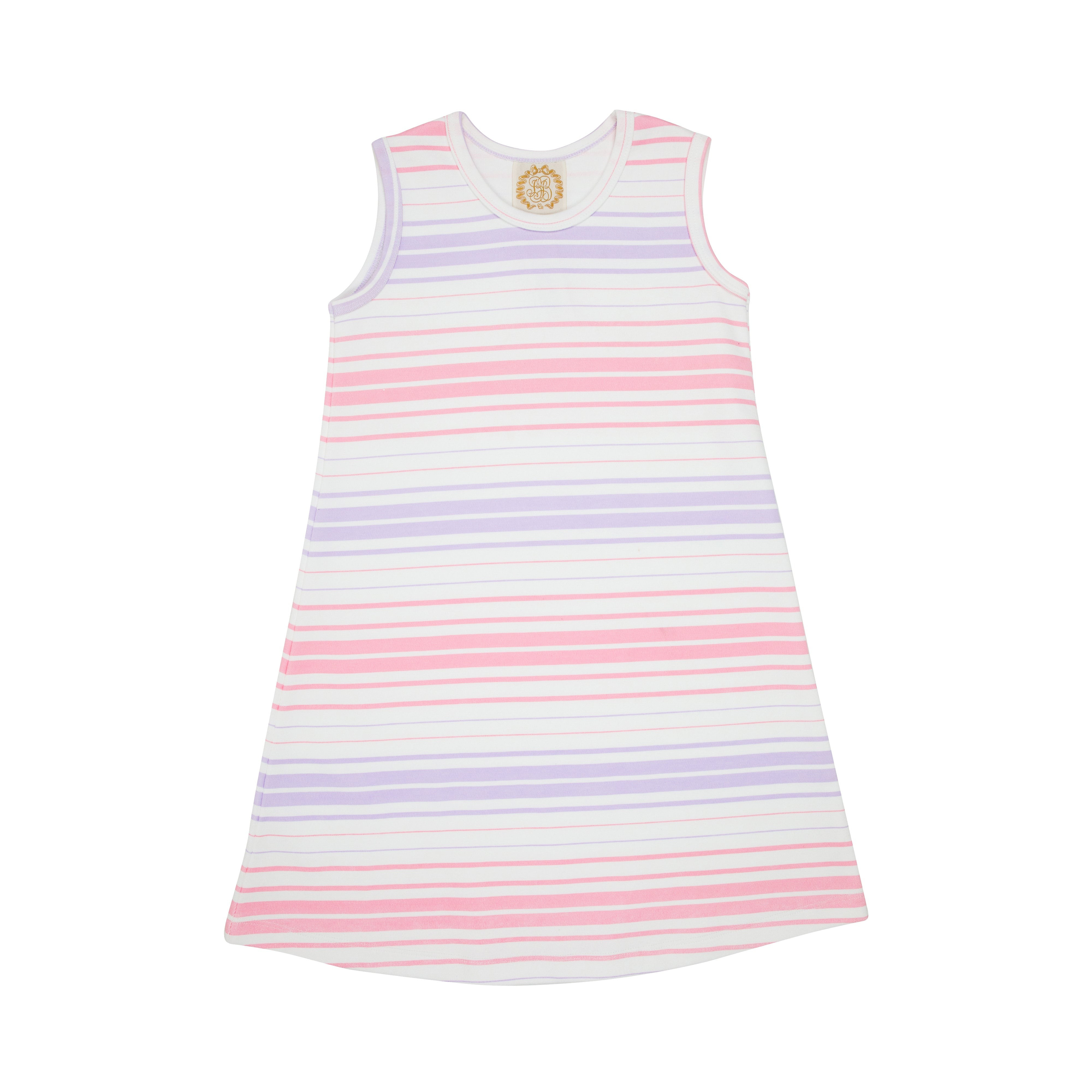 Sleeveless Polly Play Dress - Sea Grape Stripe | The Beaufort Bonnet Company