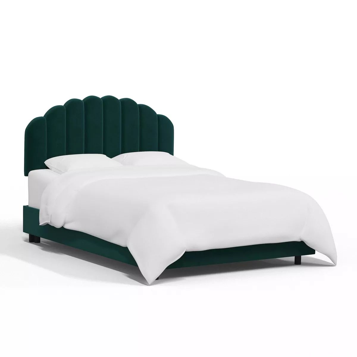 Queen Emma Shell Upholstered Bed Dark Teal Green - Skyline Furniture | Target