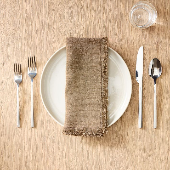 Frayed Edge Linen Napkin Sets | West Elm (US)