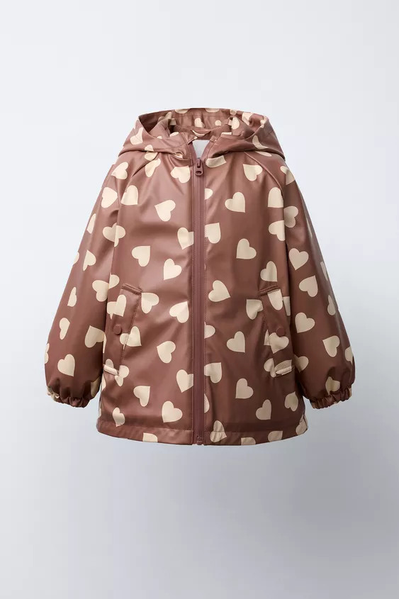 WATER-RESISTANT PRINTED RUBBERISED RAINCOAT | Zara UK