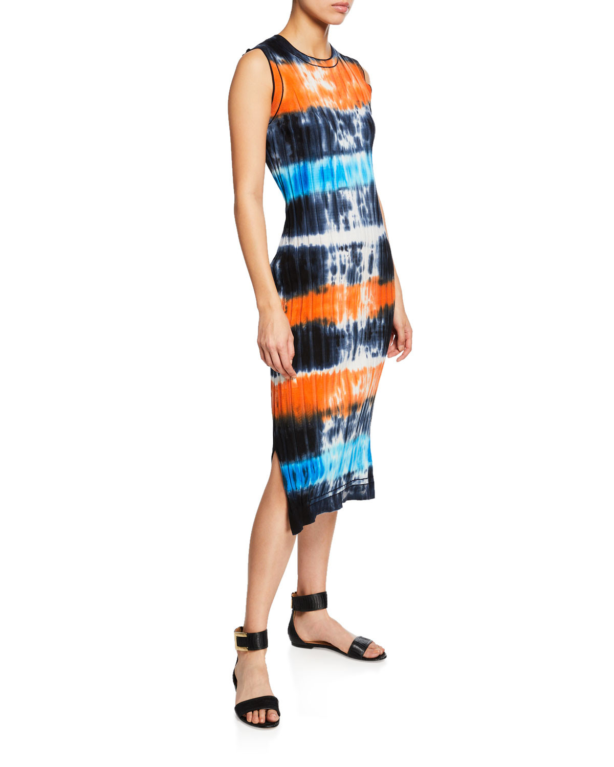 Tie-Dye Ribbed Knit Midi Dress | Neiman Marcus