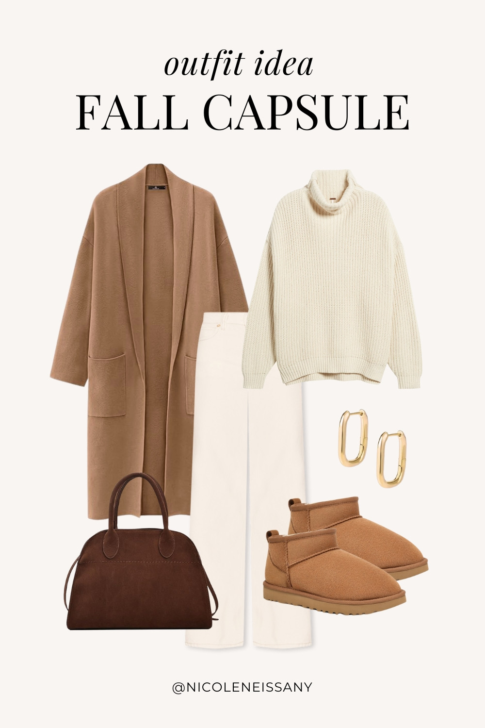 Fall Capsule Wardrobe Outfit Idea | fall capsule outfit, fall outfit, fall outfits, fall style, fall fashion, fall 2024 fashion, fall outfits 2024, fall trends 2024, fall outfit inspo, fall outfit inspiration, fall capsule wardrobe essentials, fall wardrobe essentials, fall closet essentials, fall essentials, fall basics, fall must haves, neutral capsule wardrobe, neutral outfit, neutral fashion, casual outfit, casual date night outfit, elevated casual outfit, brunch outfit, everyday outfit, Abercrombie, Abercrombie denim, Abercrombie jeans, Amazon Fashion, Revolve, Lulus, Nordstrom // fall coat, call coatigan, long cardigan, turtleneck sweater, fall sweaters, white jeans, white denim, cream jeans, cream denim, ugg ultra mini, ugg boots, ugg dupes, gold teardrop earrings, brown suede tote bag

#LTKSeasonal #LTKShoeCrush #LTKItBag #LTKStyleTip #LTKFindsUnder50 #LTKFindsUnder100 #LTKTravel #LTKSaleAlert 
