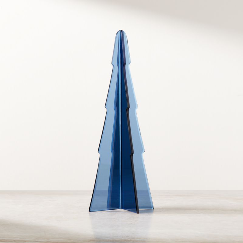 Sadie Blue Mirrored Glass Christmas Tree 12" | CB2 | CB2