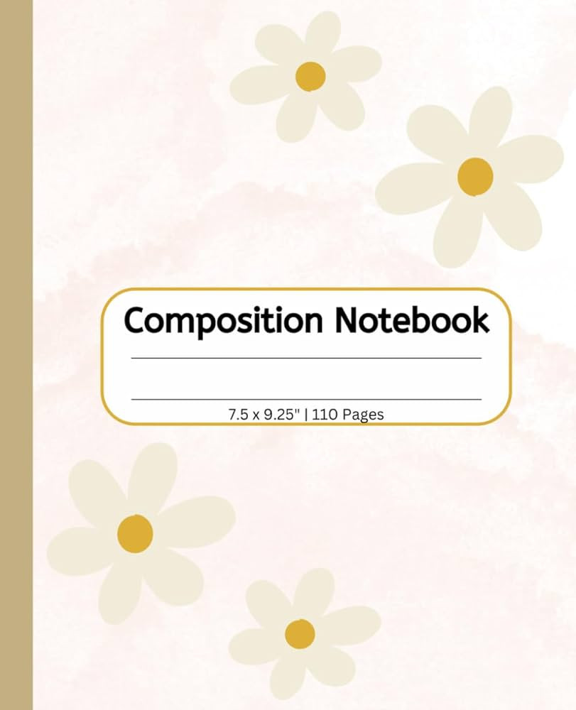 Composition Notebook: Floral Journal Notebook | 110 pages, 7.5 x 9.25" | Amazon (US)