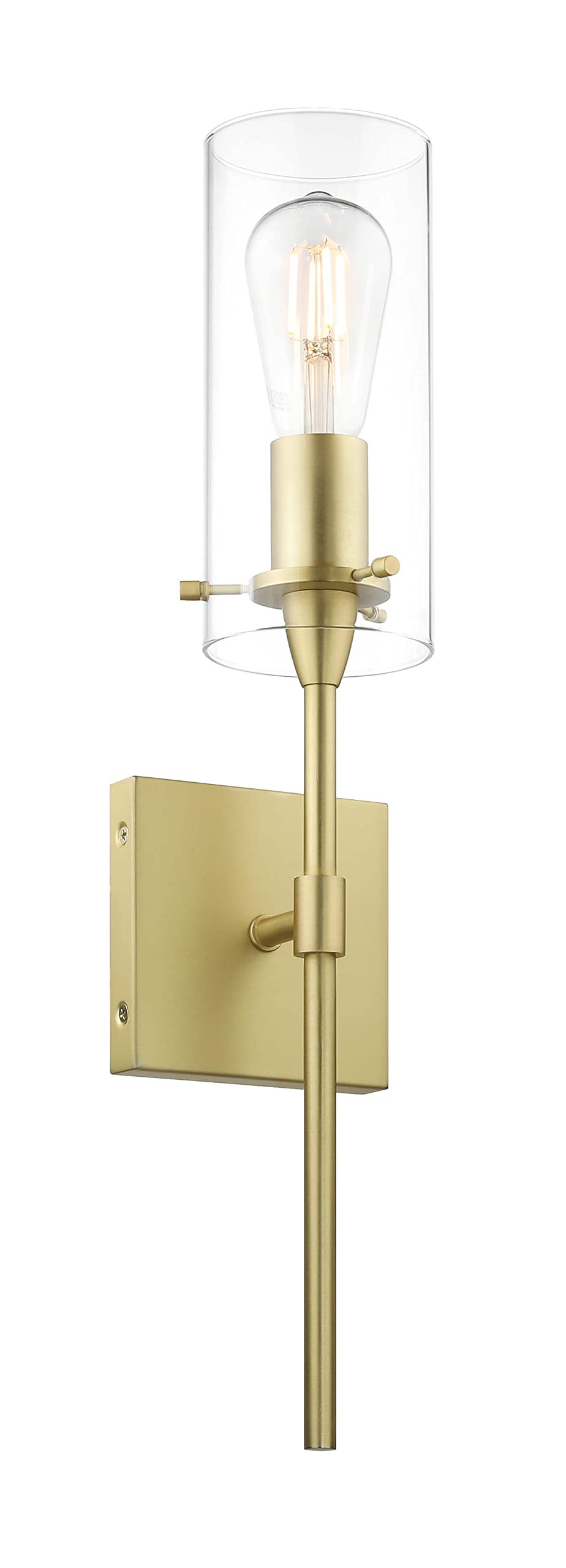 XiNBEi Lighting Gold Wall Sconce Modern Single Bathroom Sconce Light with Clear Glass Brass Wall ... | Amazon (US)