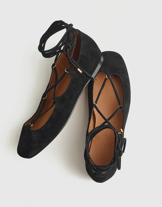 The Greta Lace-Up Ballet Flat | Madewell