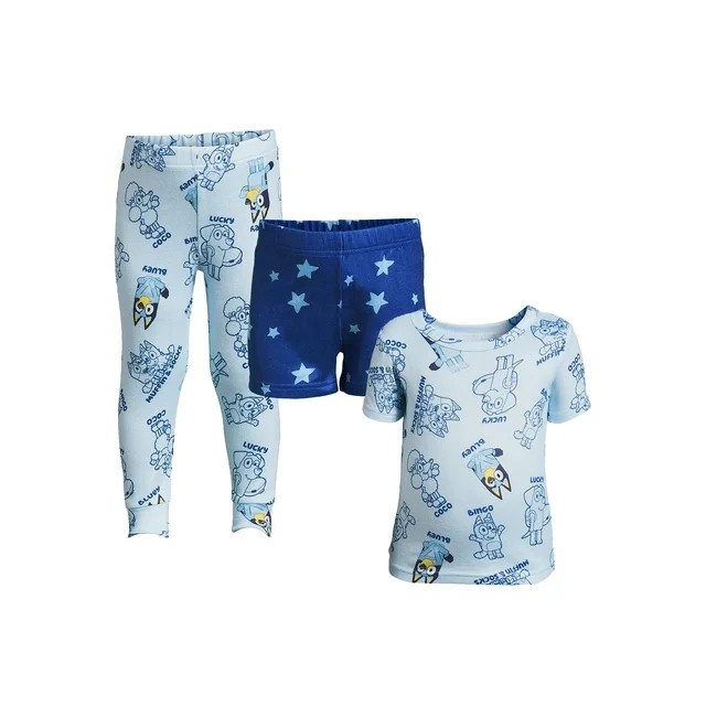Character Toddler Boy Top, Pants and Shorts Pajama Set, 3-Piece, Sizes 12M-5T - Walmart.com | Walmart (US)