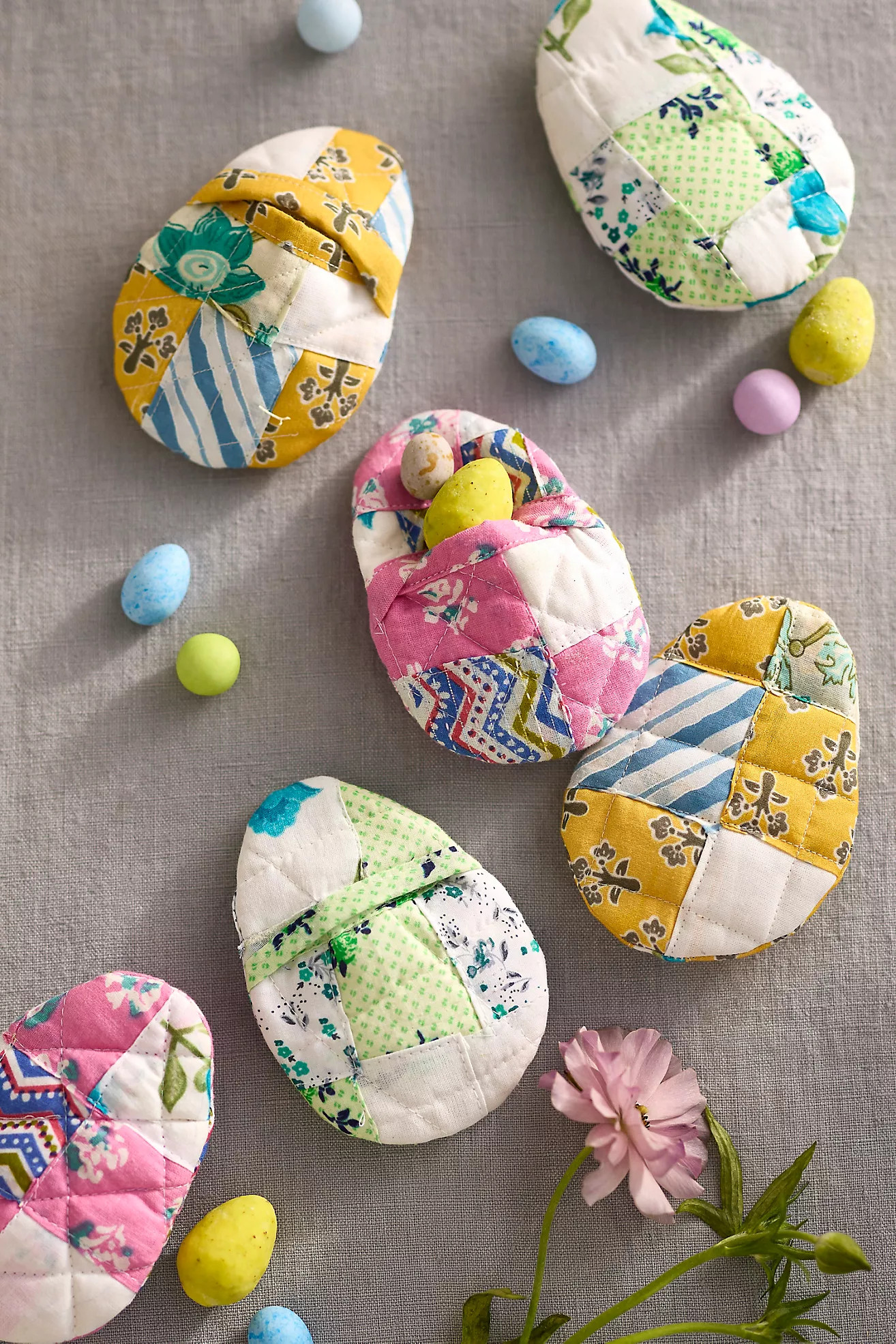 Fillable Quilted Easter Eggs, Set of 6 | Terrain