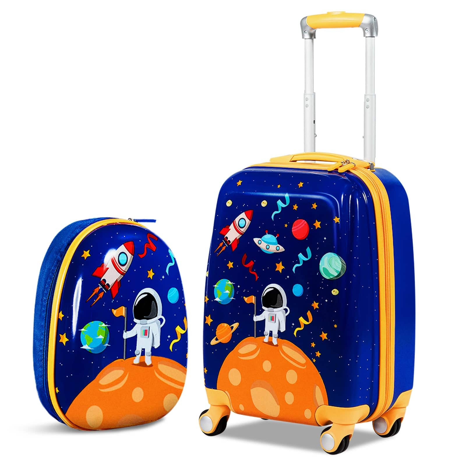 Ecooso - 2-Piece Kids Luggage Set, Rolling Suitcase + Backpack, Carry-On Travel Set for Kids - Blue | Best Buy U.S.