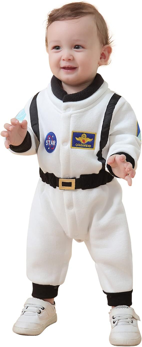 Baby Toddler Boy Astronaut Costume Space Suit Cosplay Party Jumpsuit Halloween Rompers | Amazon (US)