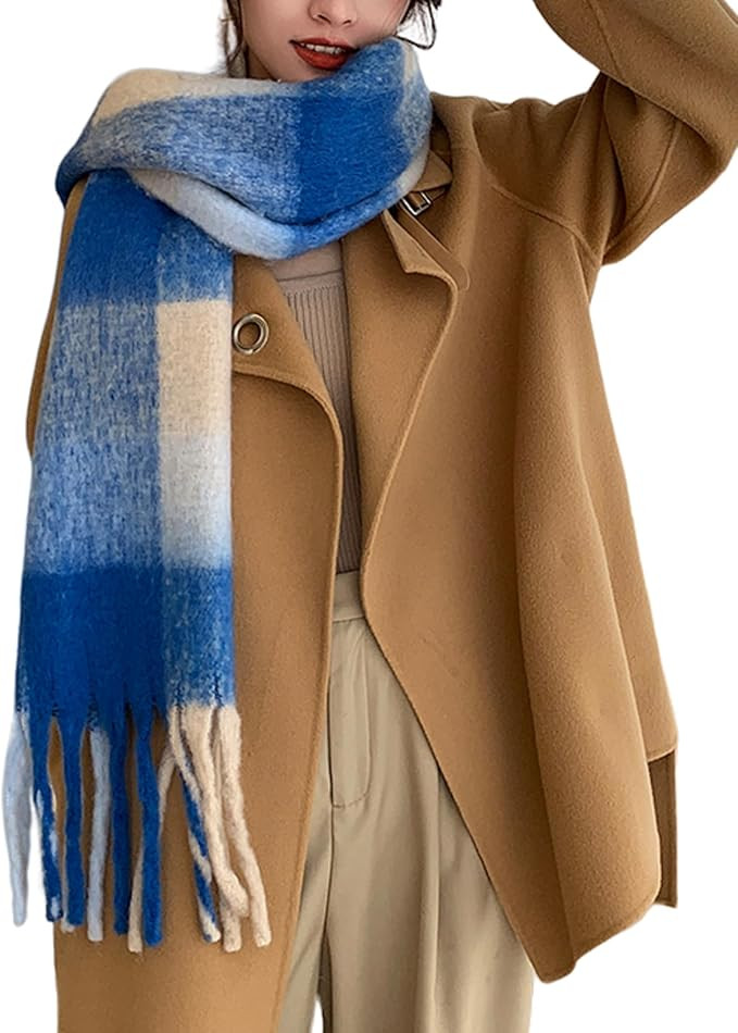 Wander Agio Winter Women Warm Scarf Long Shawl Large Scarves Cold Weather Thick Blanket Scarfs Co... | Amazon (US)