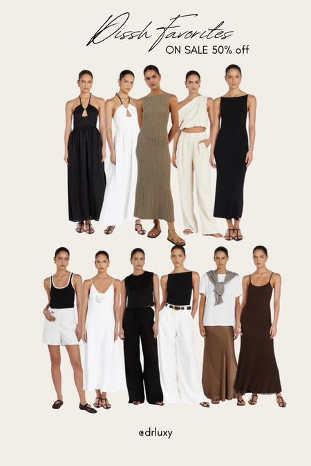 Dissh Favorites 50% off on sale! 
Maxi dress 
Vacation dress
Vacation outfit 
Spring outfits 
Summer outfits 
Linen pants 
Satin maxi skirt 
Minimal dresses 
Midi dress 
Maternity dresses 

#LTKbump #LTKsalealert #LTKtravel