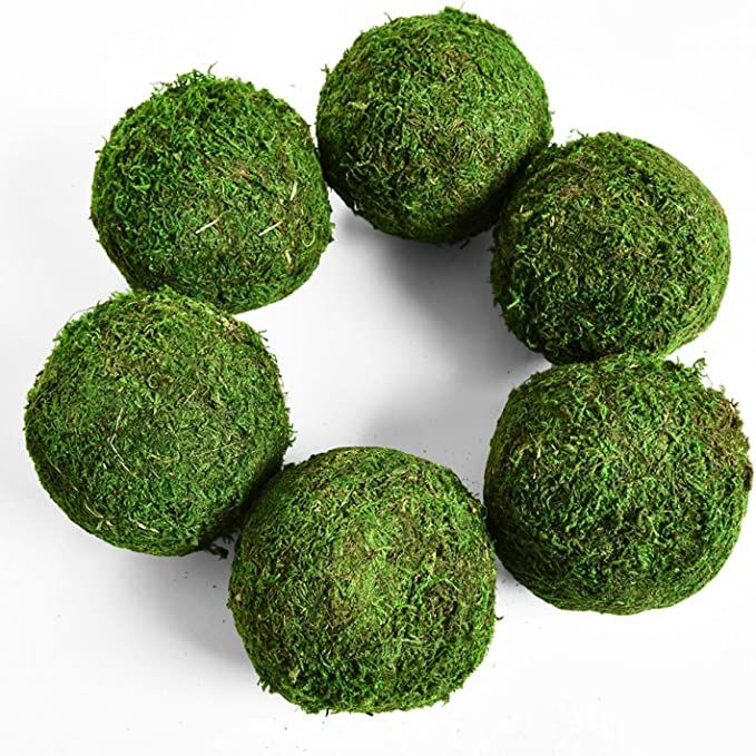 Vumdua Moss Ball, Natural Decorative Green Globes with Handmade, Hanging Balls Vase Bowl Filler f... | Amazon (US)