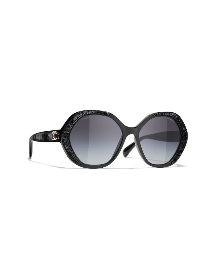 Round Sunglasses Black Sunglasses | CHANEL | Chanel, Inc. (US)