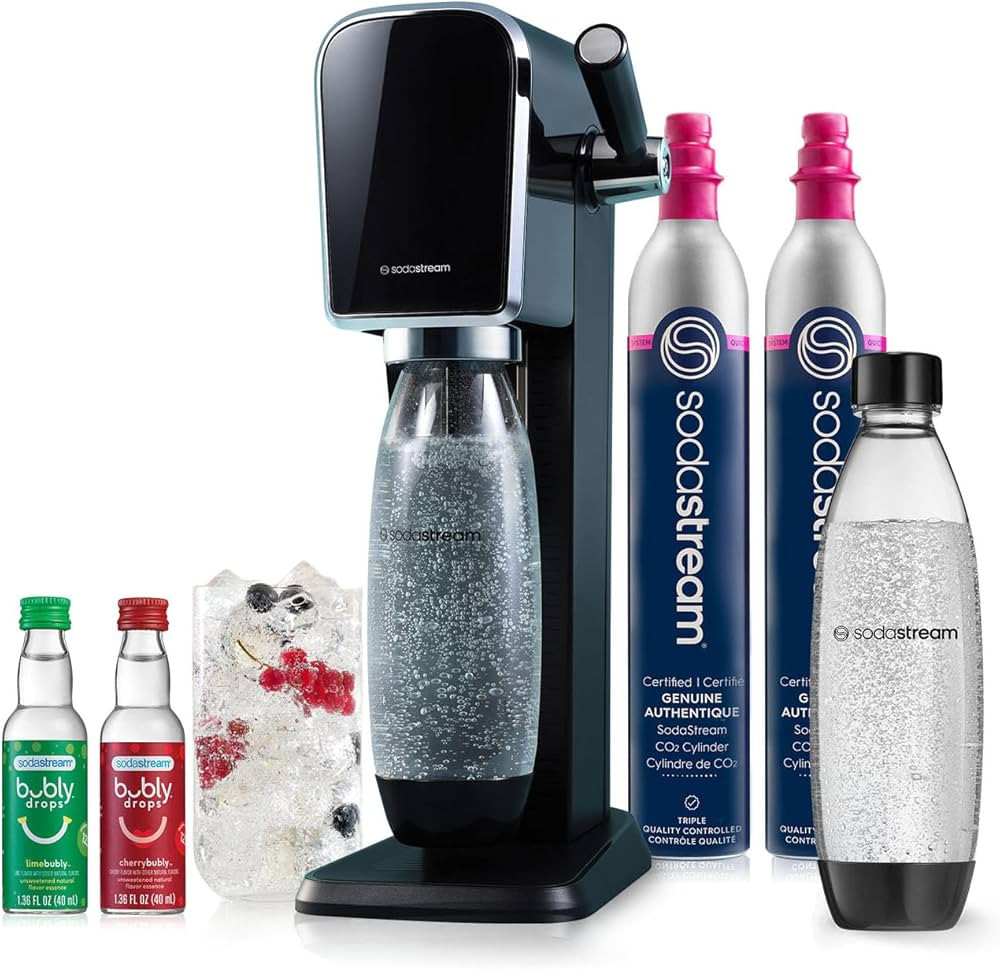 SodaStream Art Sparkling Water Maker Bundle (Black), with CO2, DWS Bottles, and Bubly Drops Flavo... | Amazon (US)