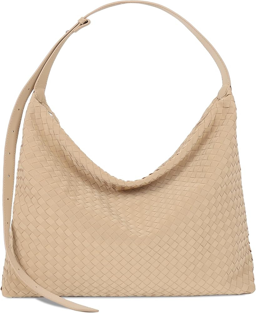 Woven Bag for Women, Vegan Leather Tote Bags Large Hobo Purses for Women Handmade Shoulder Bag wi... | Amazon (US)