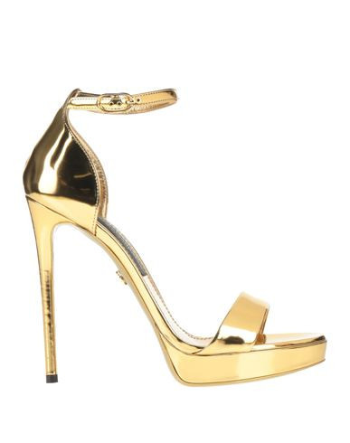 Dolce & gabbana Woman Sandals Gold Size 9.5 Polyurethane, Polyester | YOOX (US)
