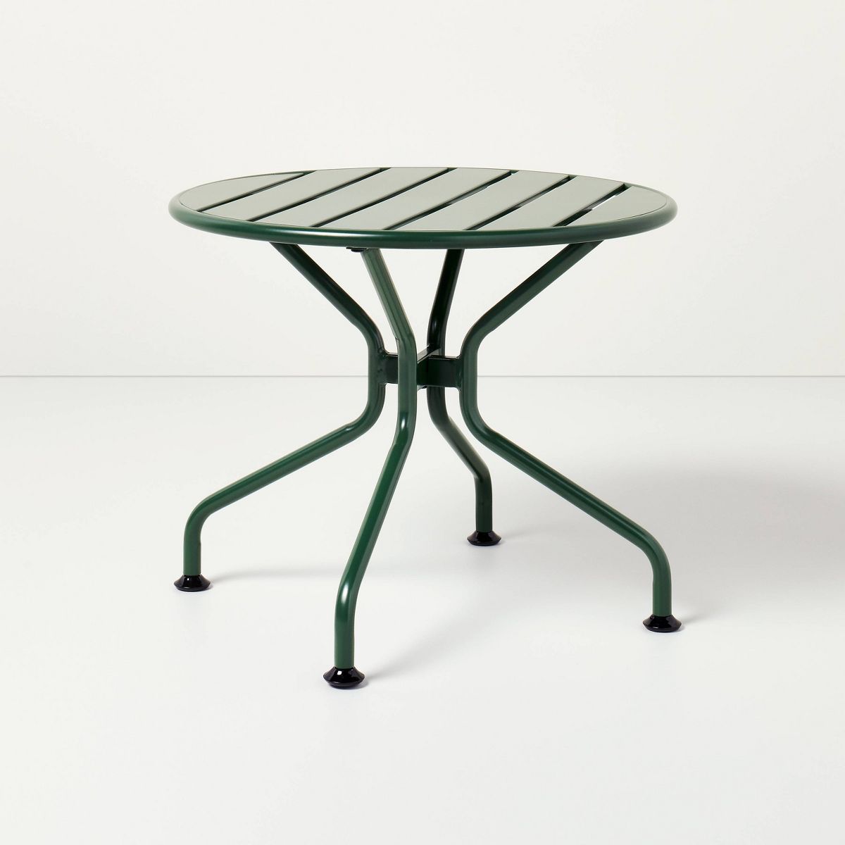 Slat Metal Round Outdoor Patio Accent Table - Green - Hearth & Hand™ with Magnolia | Target